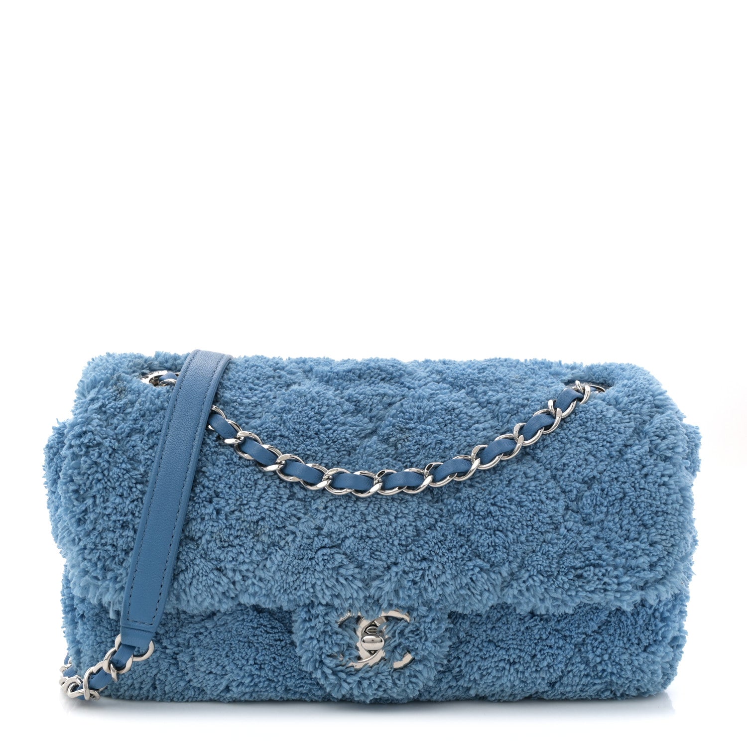 Chanel Lambskin Calfskin Mixed Fibers Quilted Small Flap Blue 1 of 10