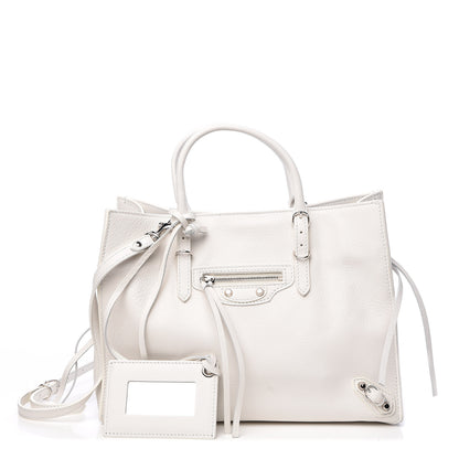 Balenciaga Grained Calfskin Papier Mini A4 Zip Around Tote White 1 of 11
