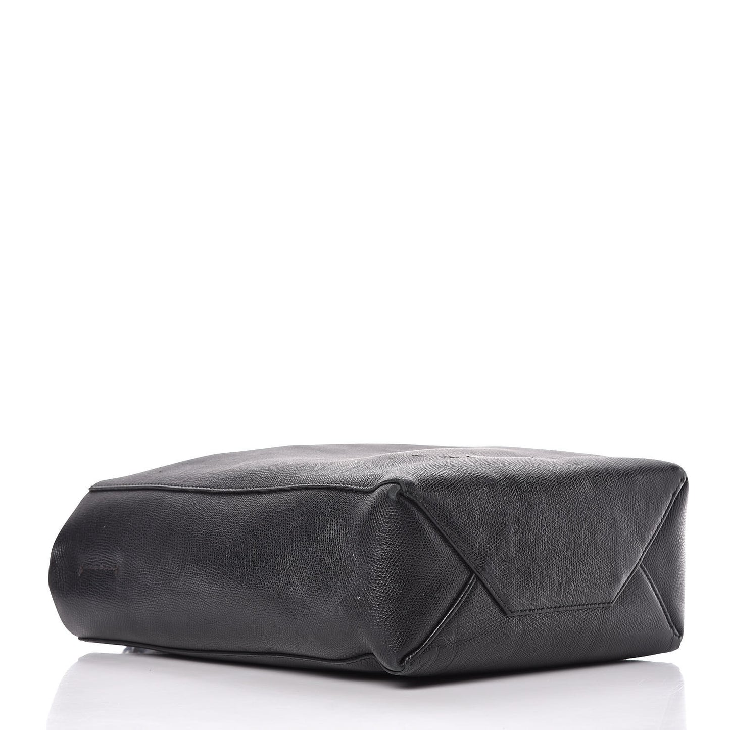 Grained Calfskin Small Vertical Cabas Black