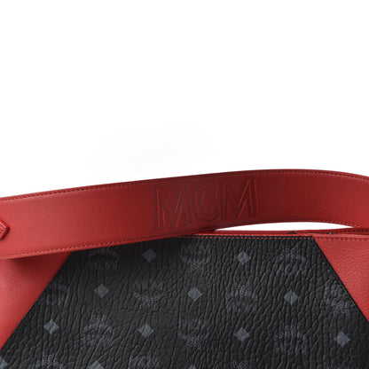 MCM Visetos Medium Klara Hobo Red Black 7 of 9