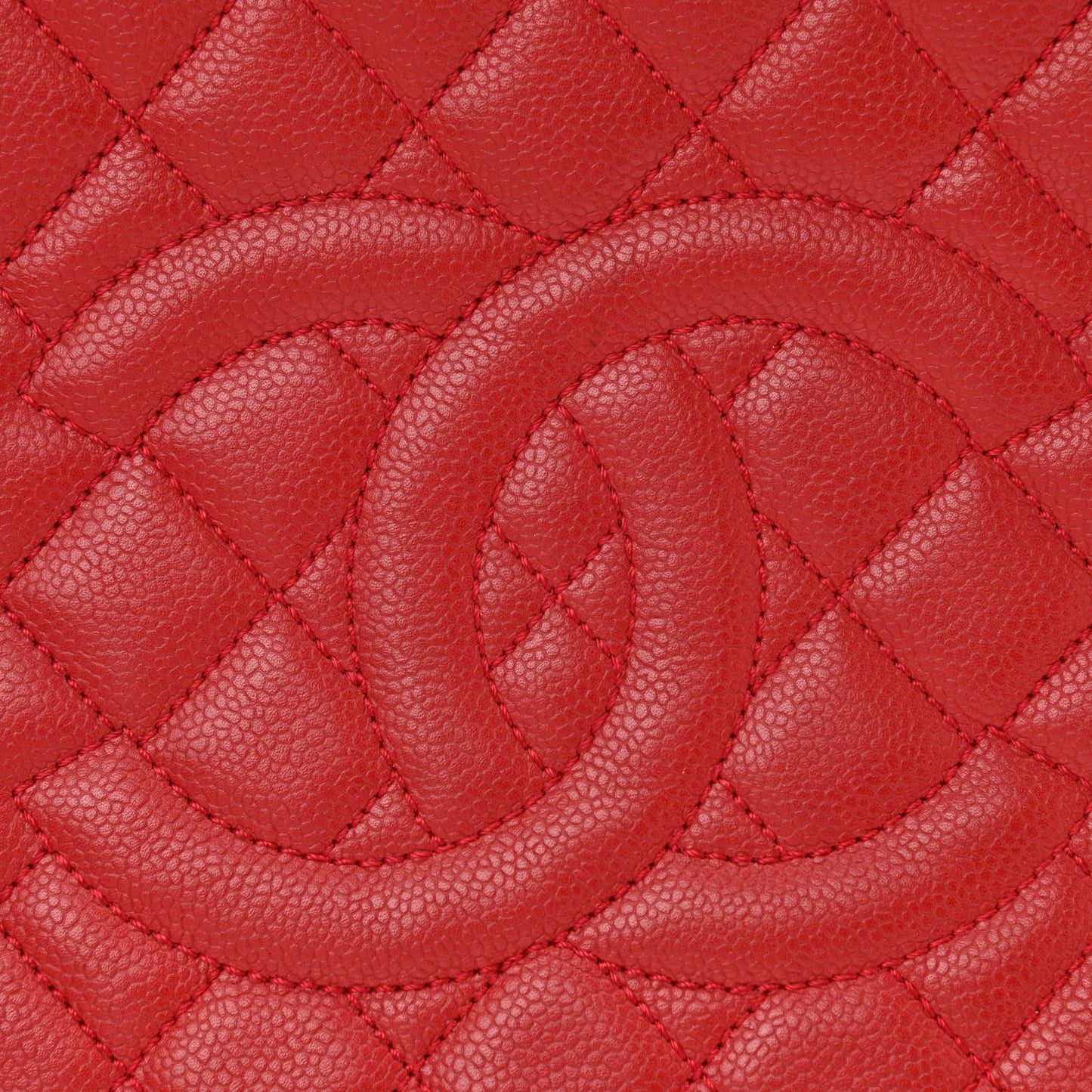 Caviar Quilted Grand Shopping Tote GST Red