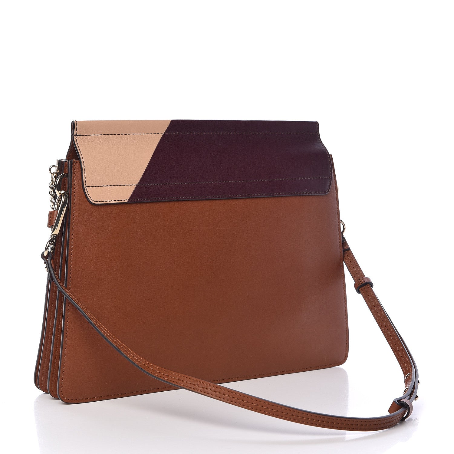 Chloe Smooth Calfskin Patchwork Medium Faye Shoulder Bag Light Tan 3 of 13