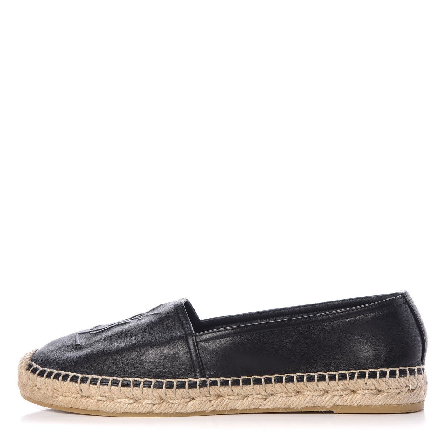 Lambskin Monogram Espadrilles 37.5 Black