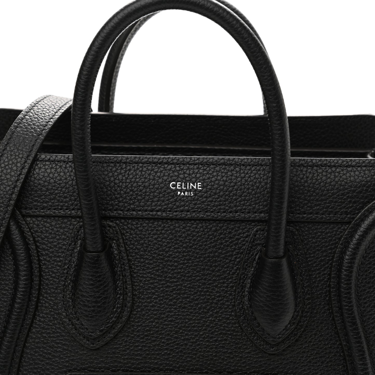Drummed Calfskin Nano Luggage Black