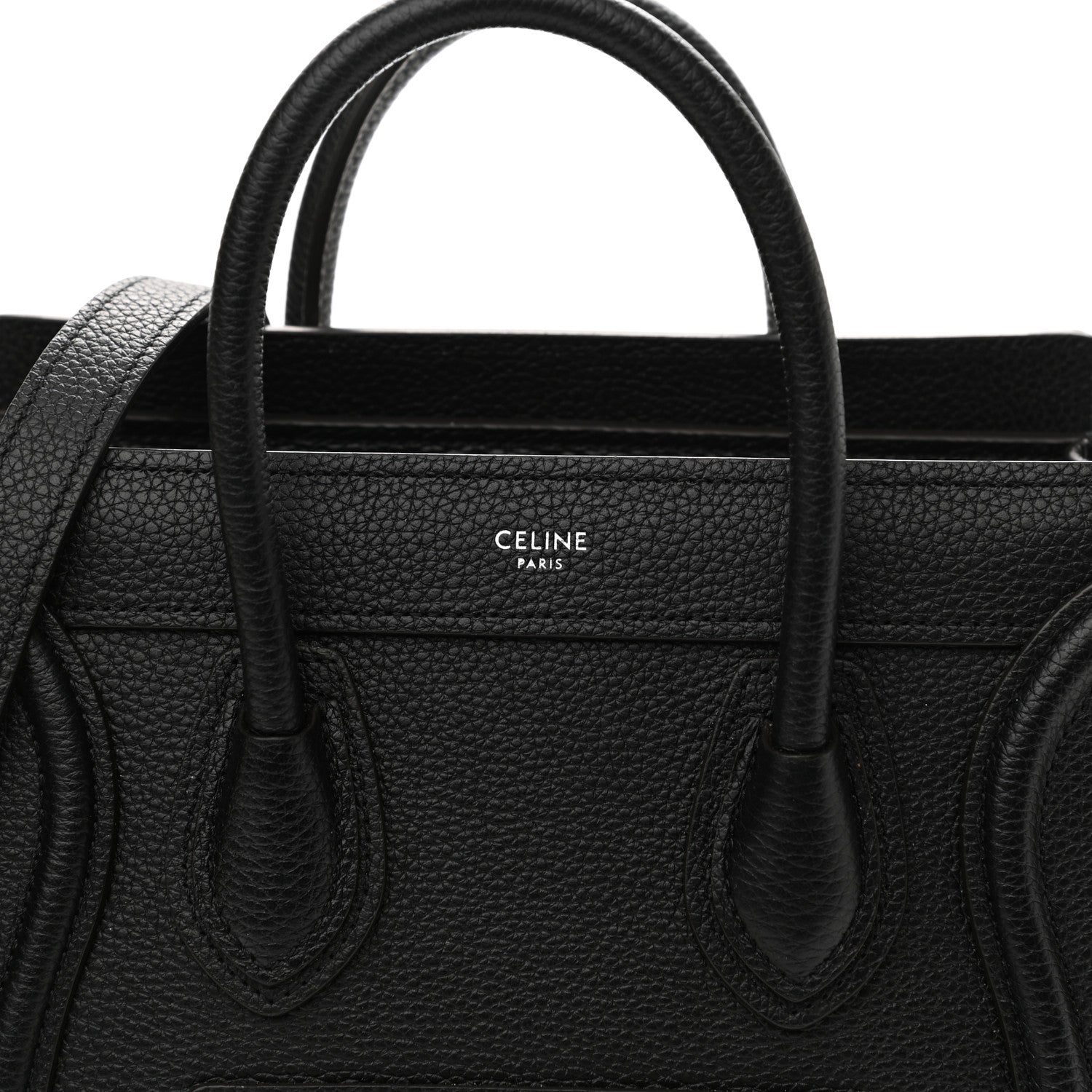 Celine Drummed Calfskin Nano Luggage Black 8 of 12