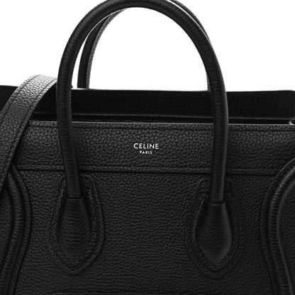 Celine Drummed Calfskin Nano Luggage Black 8 of 12