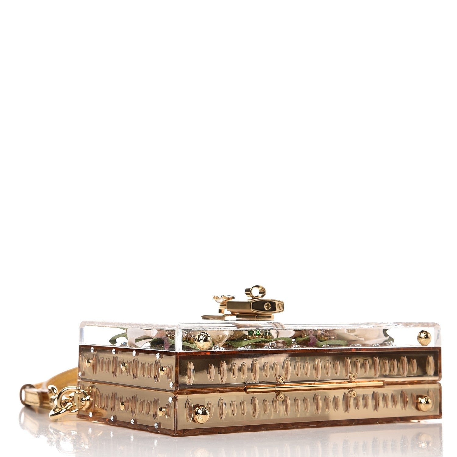 Dolce & Gabbana Metallic Plexiglass Crystal Embellished Shoulder Bag 5 of 8