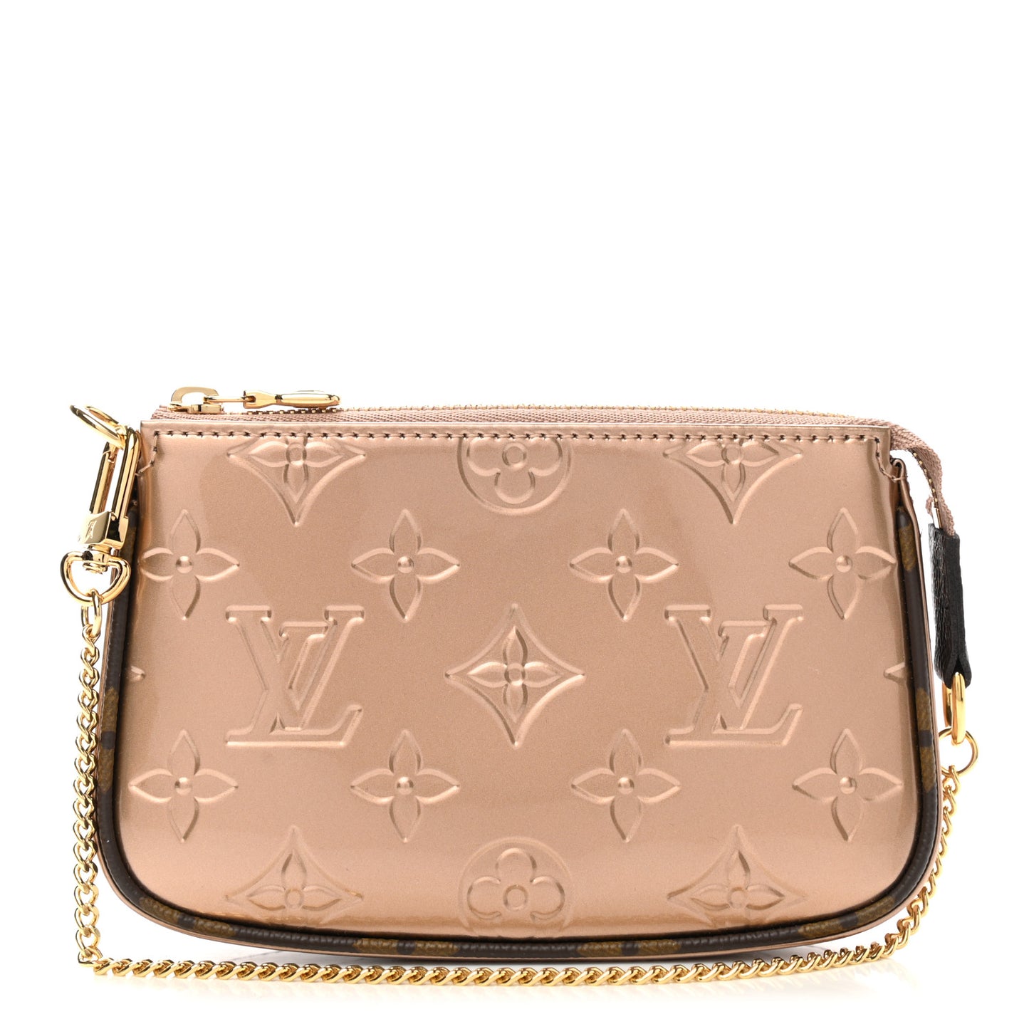 Metallic Vernis Mini Pochette Accessories Rose Gold