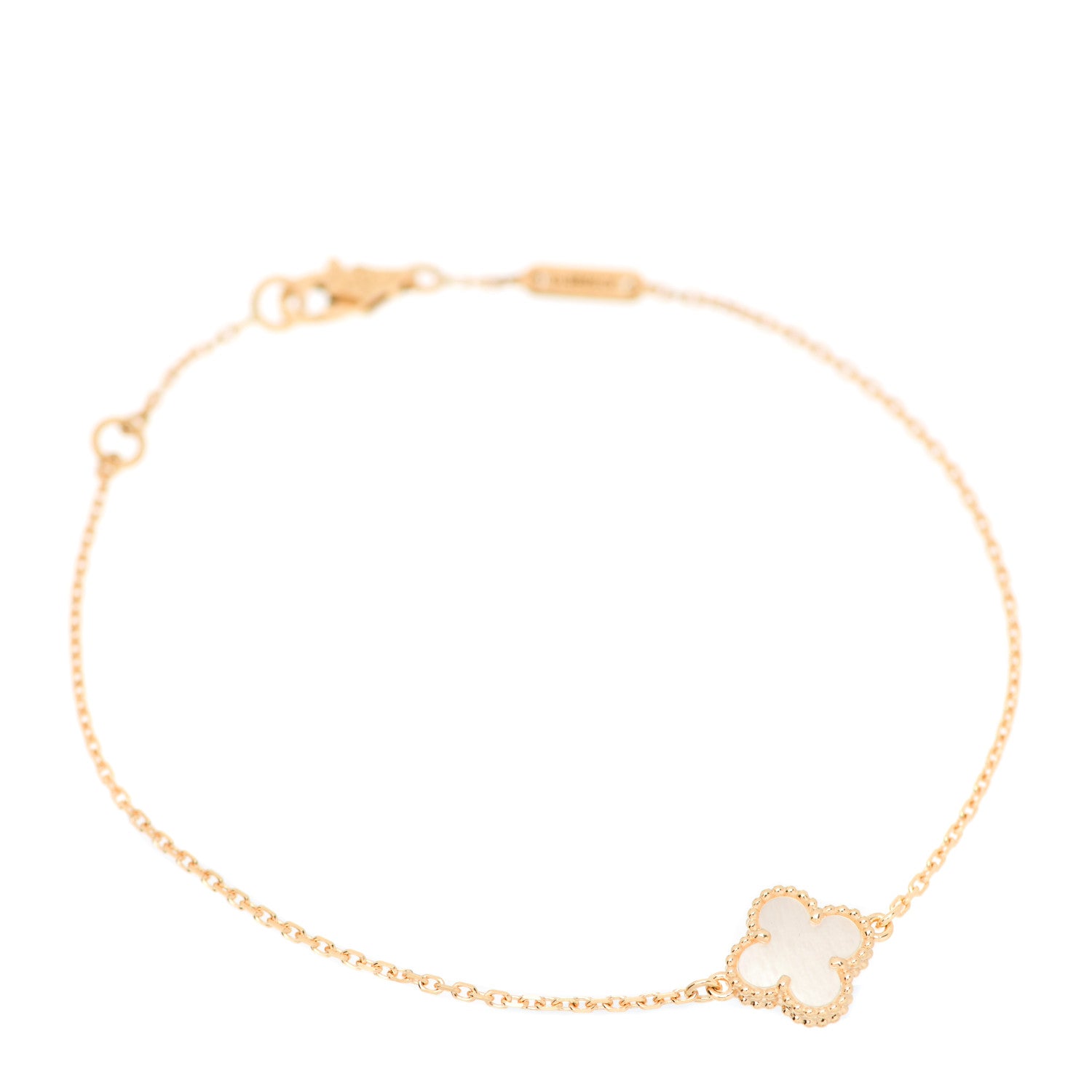 Van Cleef & Arpels 18K Yellow Gold Mother of Pearl Sweet Alhambra Bracelet 1 of 6