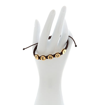 Fendi Fabric Braided Studded Bracelet Brown 2 of 4