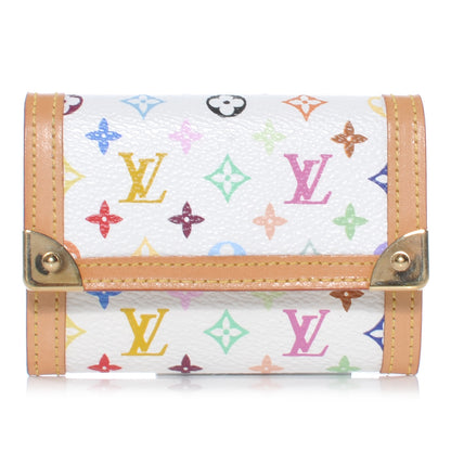 Louis Vuitton Monogram Multicolor Porte-Monnaie Plat Coin Purse White 1 of 7