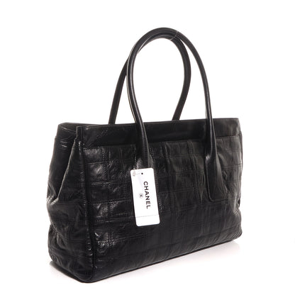 Chanel Lambskin Stitched Lax Shopping Tote Black 3 of 8