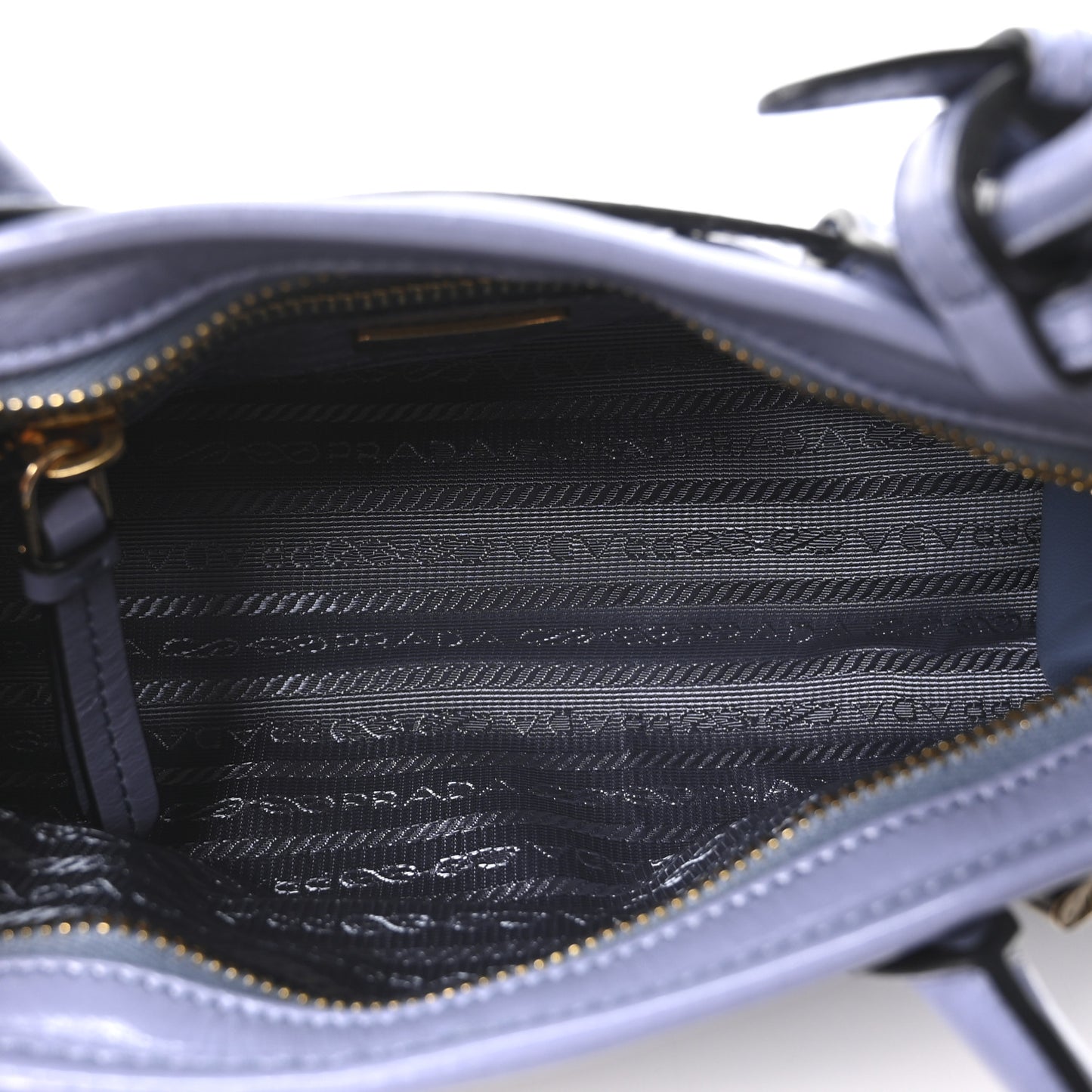 Glossy Calfskin Triangle Mini Bonnie Shoulder Bag Aviation Blue