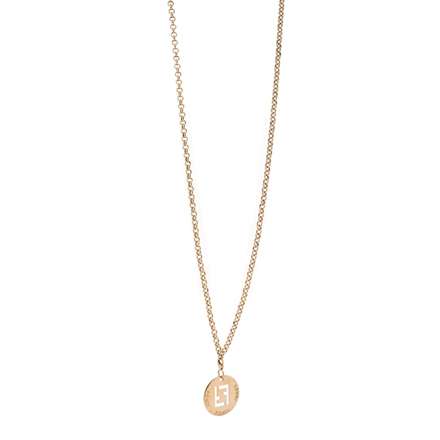 Metal FF Cutout Necklace Gold