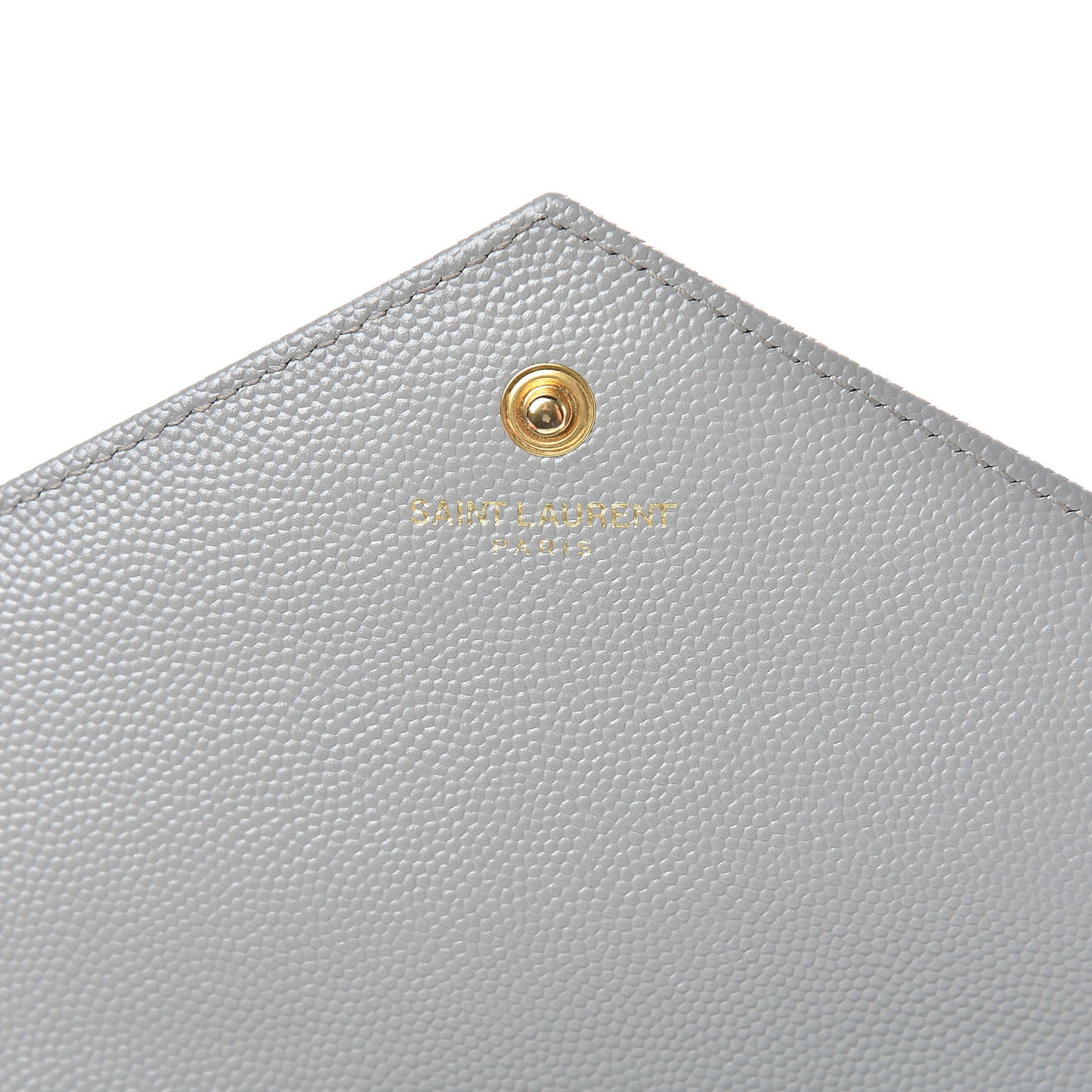 Grain De Poudre Matelasse Chevron Monogram Chain Wallet Oyster Grey