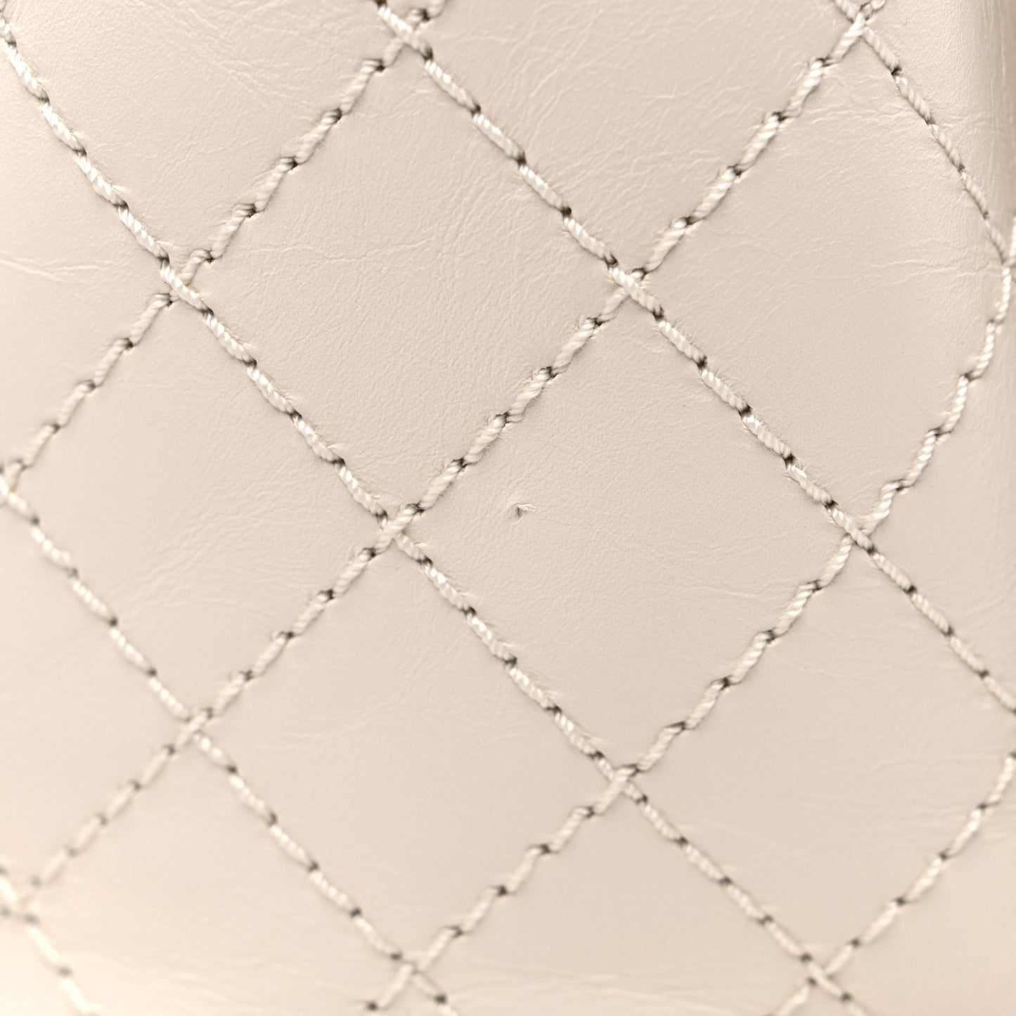Aged Calfskin Small Charms Deauville Tote White