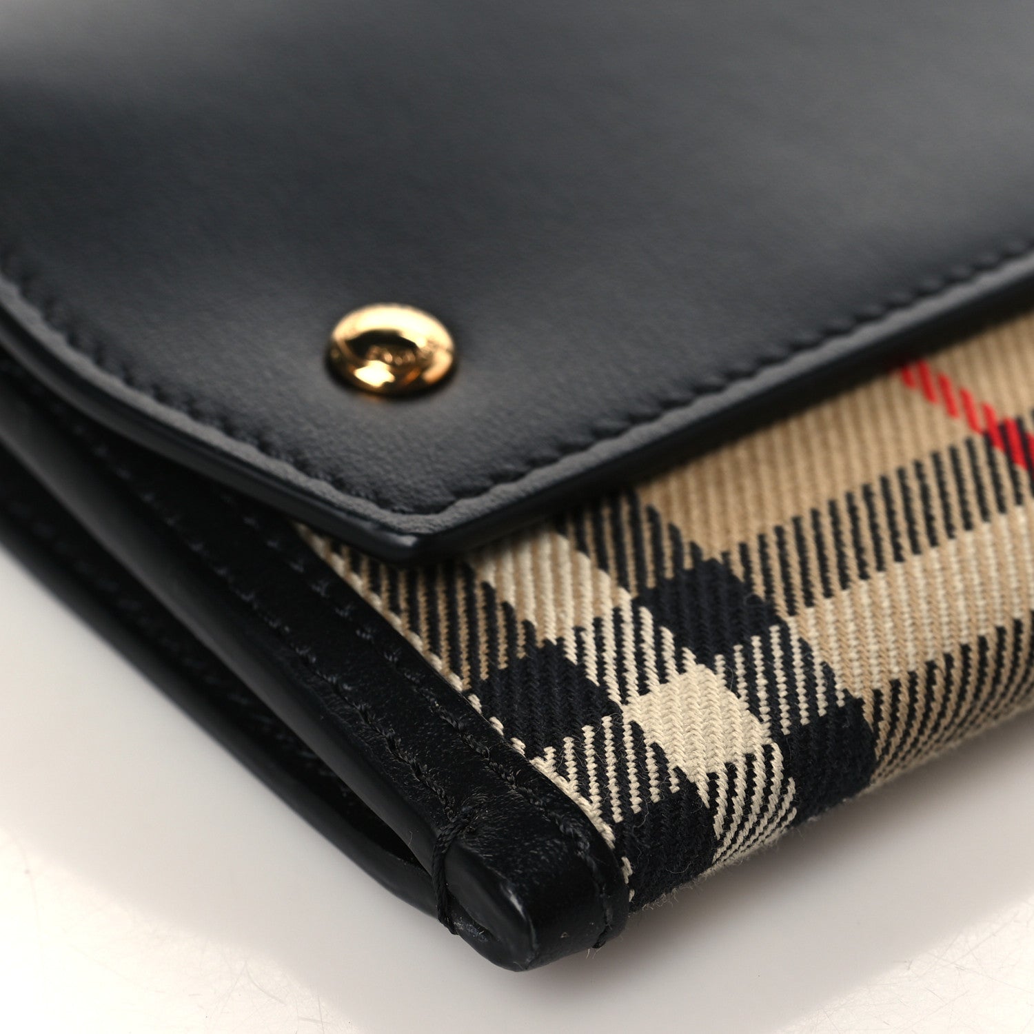 Burberry Calfskin Vintage Check Phone Pocket Crossbody Archive Beige Black 7 of 8