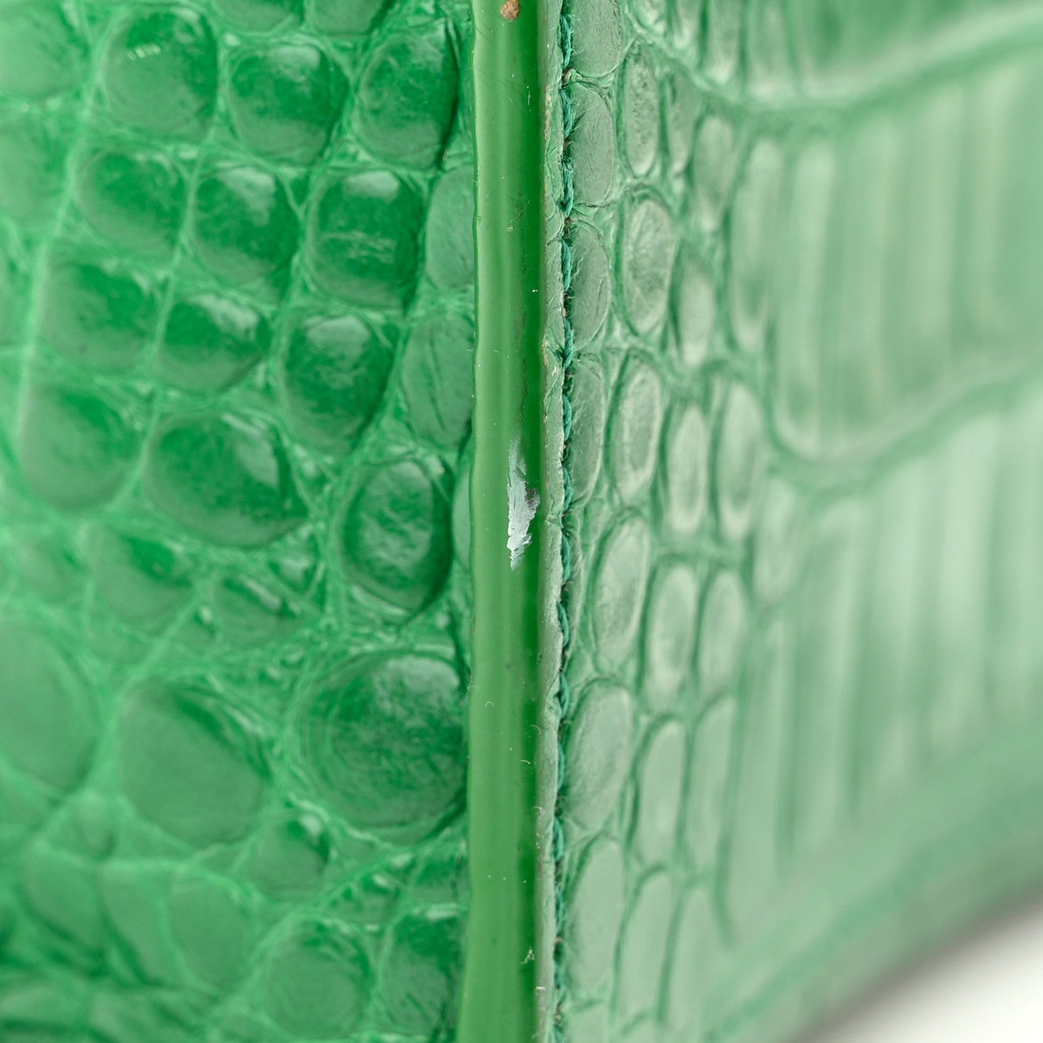 Balenciaga Shiny Calfskin Crocodile Embossed Small Hourglass Top Handle Bag Leaf Green 12 of 20