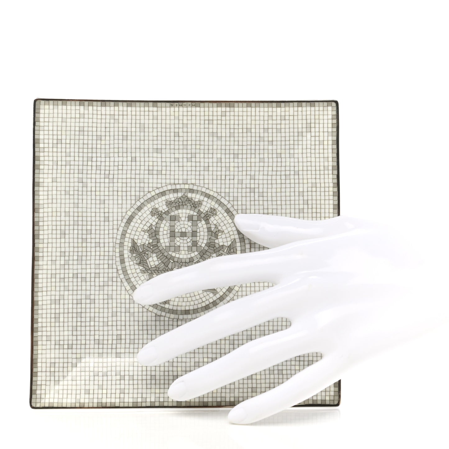 Porcelain Mosaique Au 24 Platinum Square Plate N°3