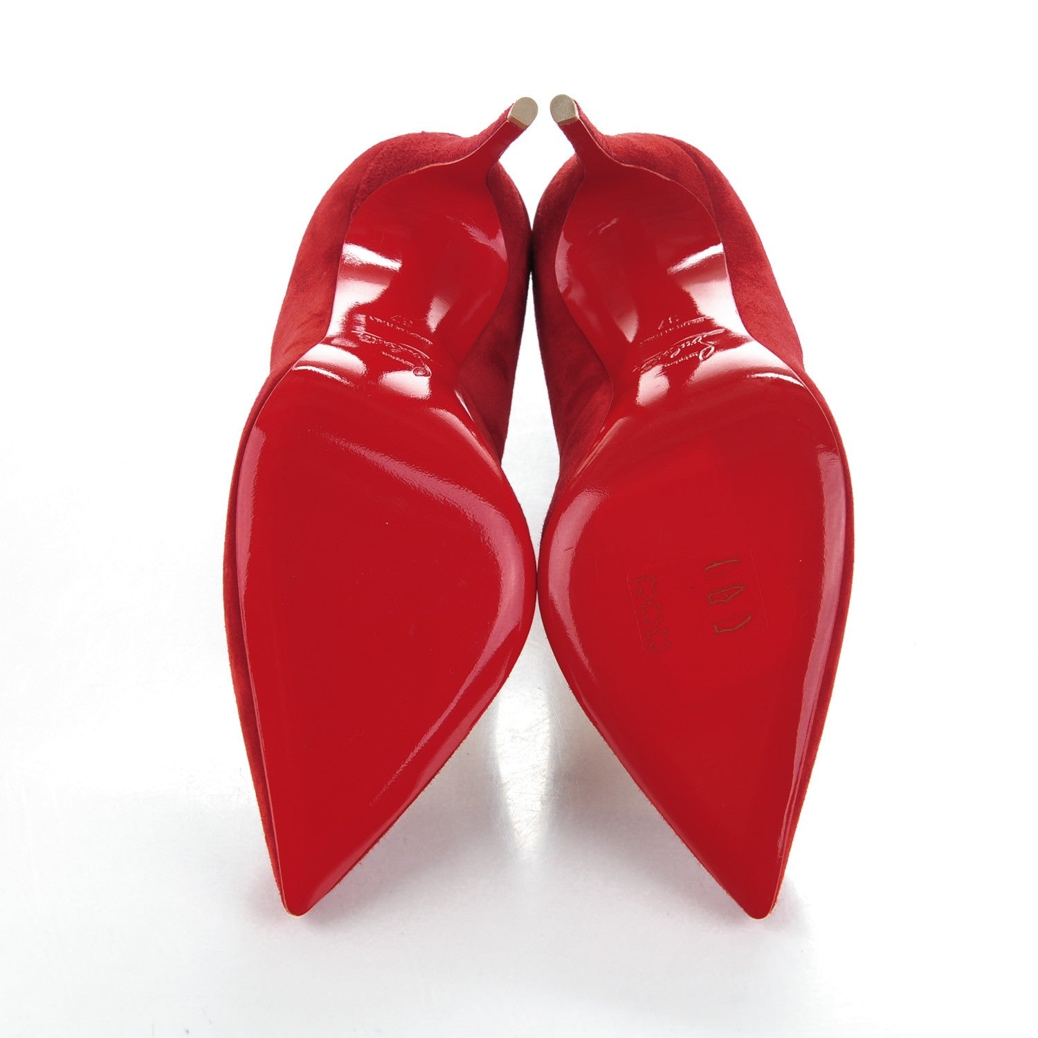 Christian Louboutin Suede Victorina 100 Pumps 37 Carmin 5 of 8