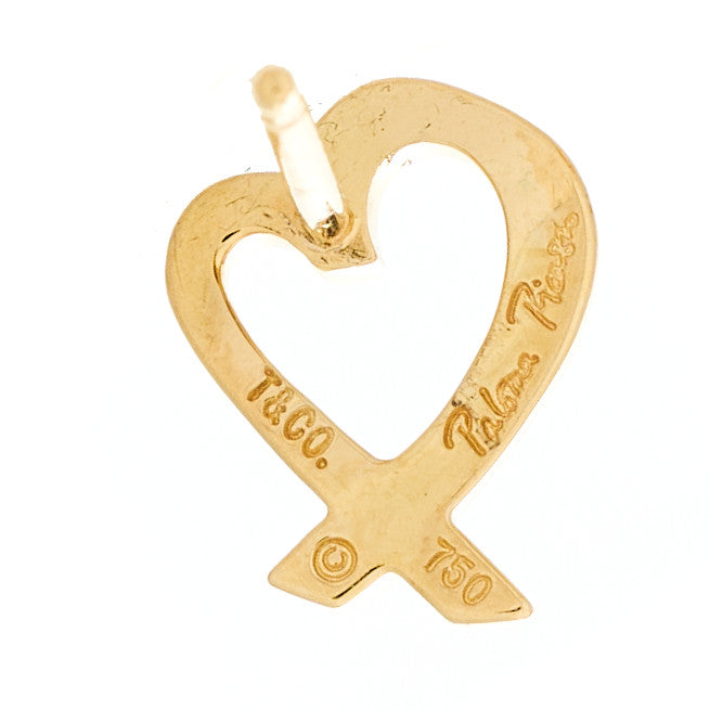 18K Yellow Gold Mini Paloma Picasso Loving Heart Earrings