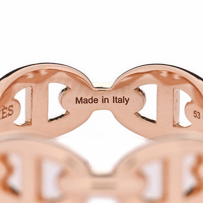 Hermes 18K Rose Gold PM Chaine d'Ancre Enchainee Ring 53 6.5 5 of 7