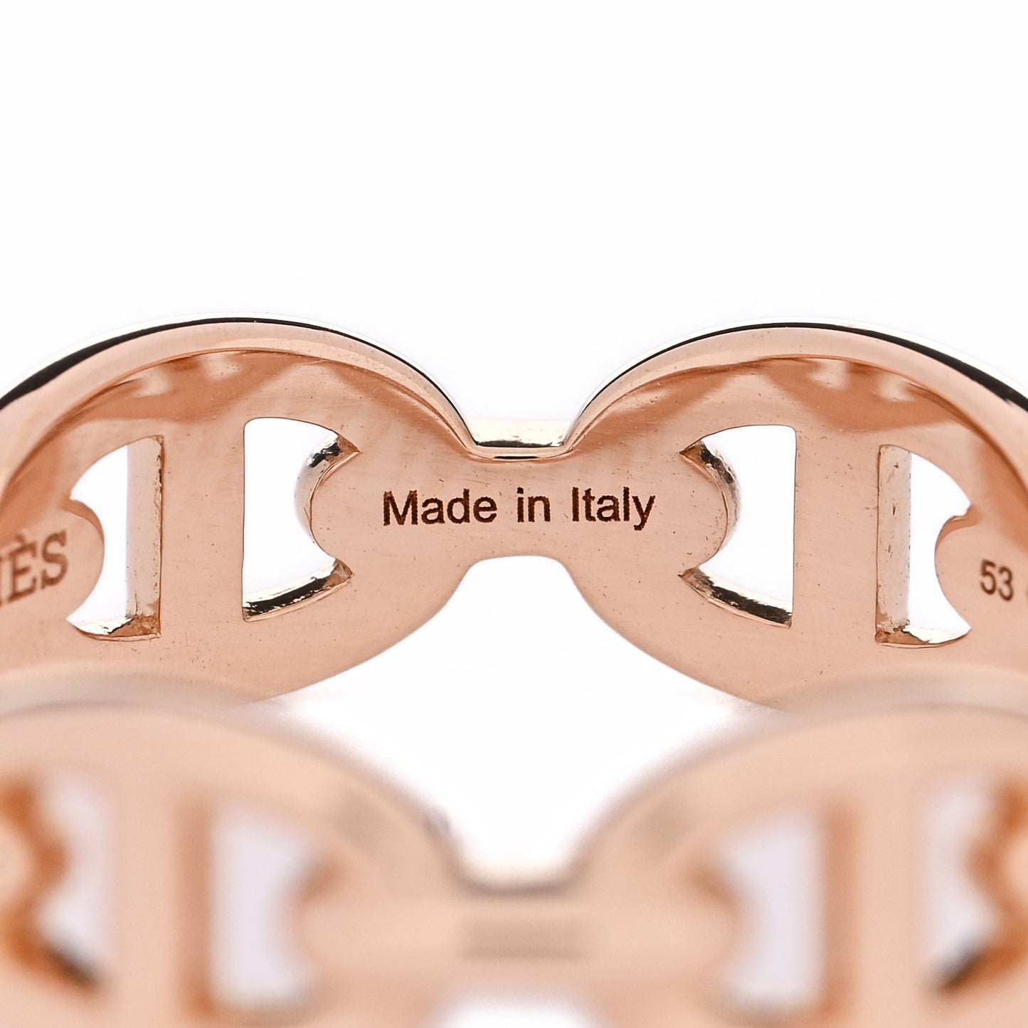 18K Rose Gold PM Chaine d'Ancre Enchainee Ring 53 6.5