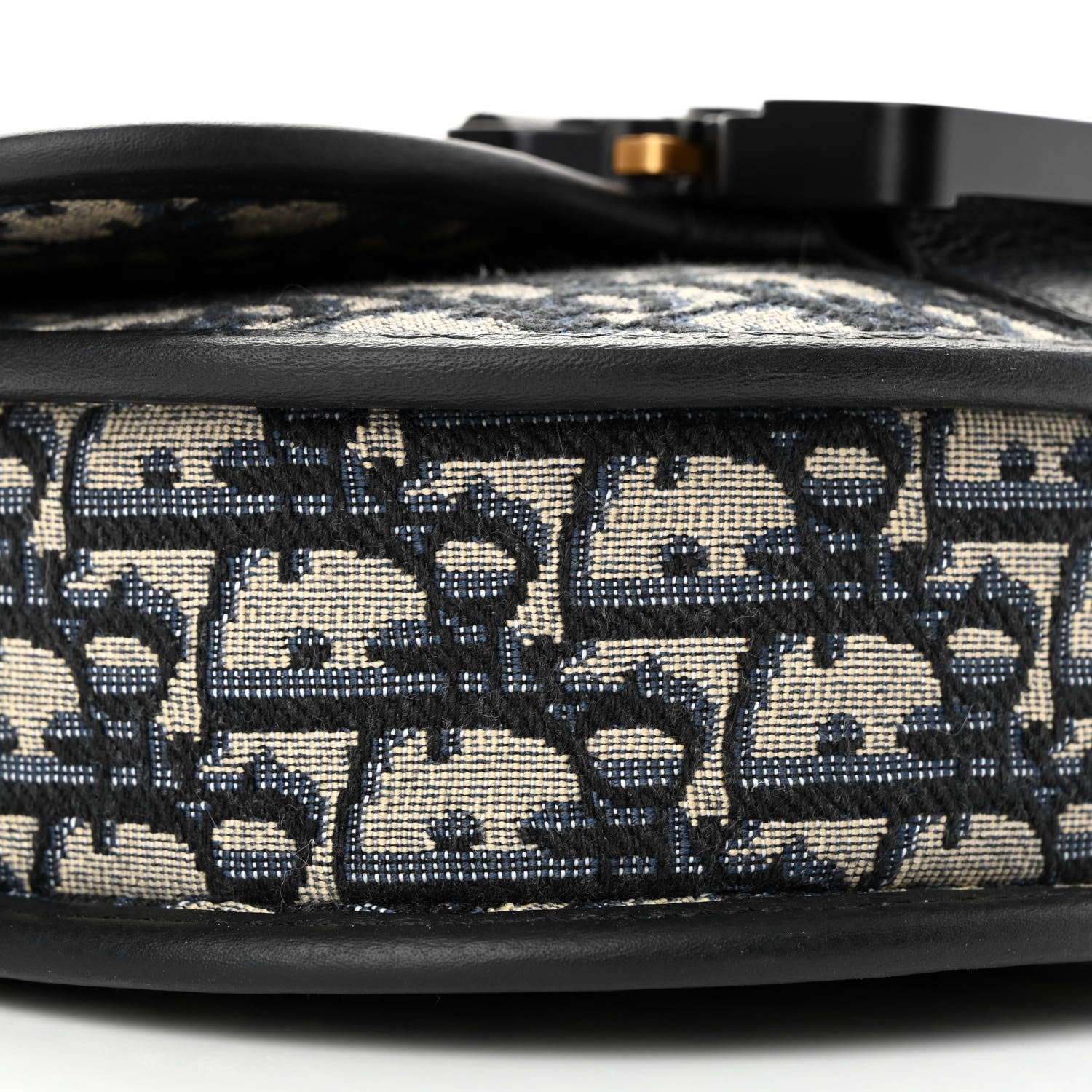 Christian Dior Oblique Grained Calfskin Mini Gallop Bag With Strap Black Beige 9 of 11