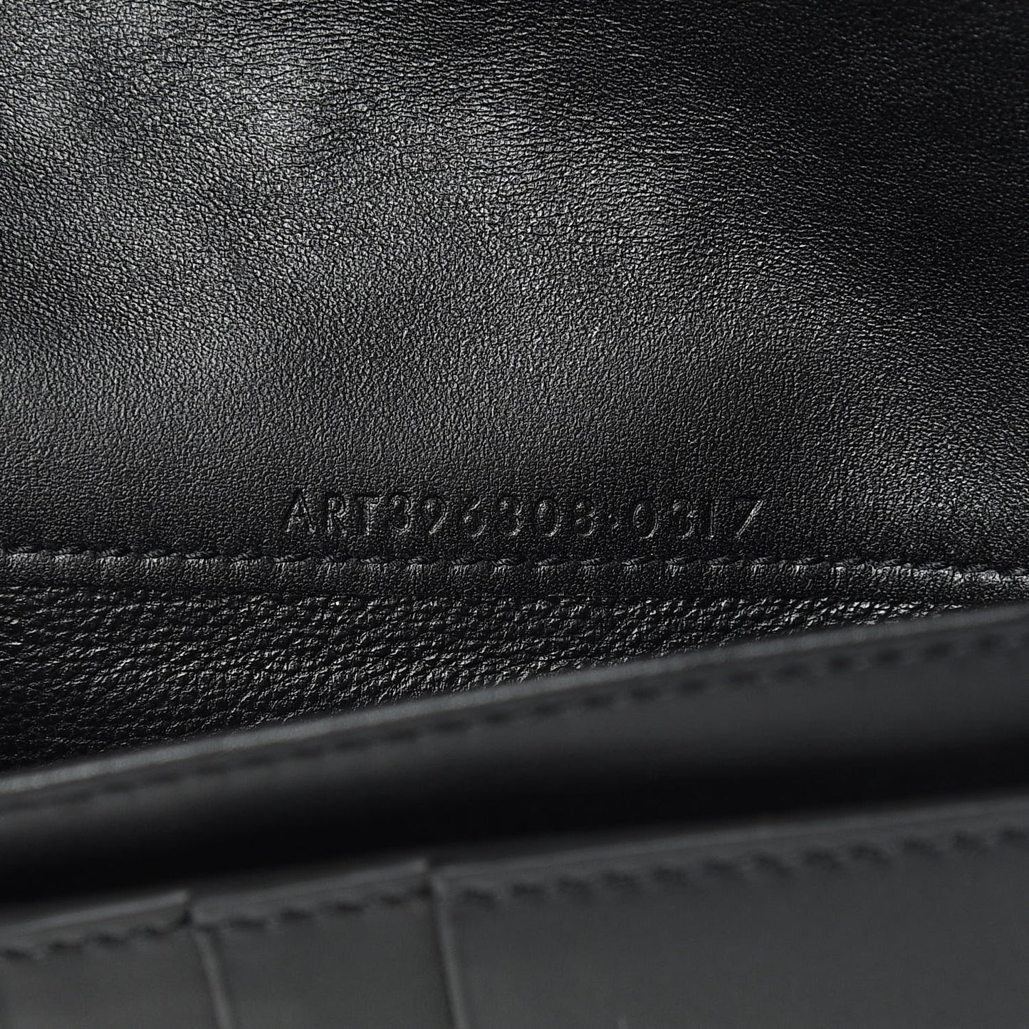 Calfskin Crocodile Embossed Continental Wallet Black