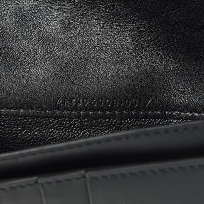 Saint Laurent Calfskin Crocodile Embossed Continental Wallet Black 7 of 8