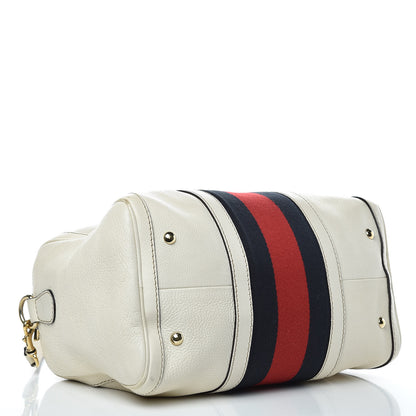 Gucci Calfskin Vintage Web Medium Boston White 4 of 16