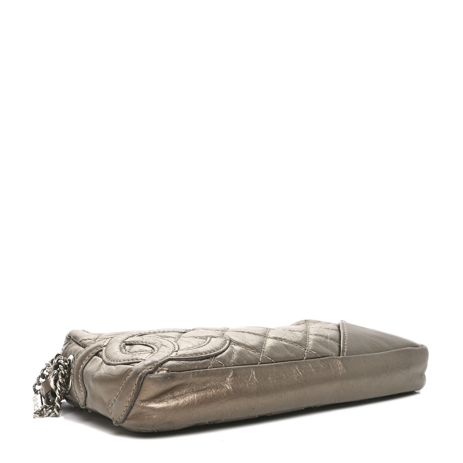 Chanel Metallic Aged Calfskin Quilted Cotton Club Pochette Bronze 4 of 10