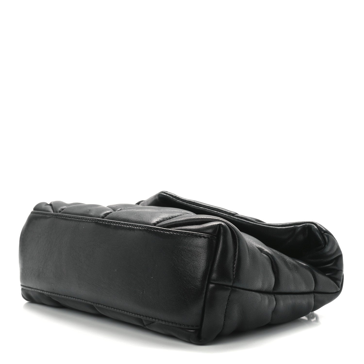 Saint Laurent Lambskin Quilted Toy Loulou Puffer Monogram Chain Satchel Black 10 of 12