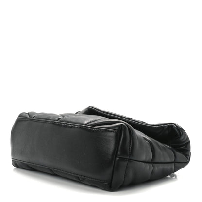 Saint Laurent Lambskin Quilted Toy Loulou Puffer Monogram Chain Satchel Black 10 of 12