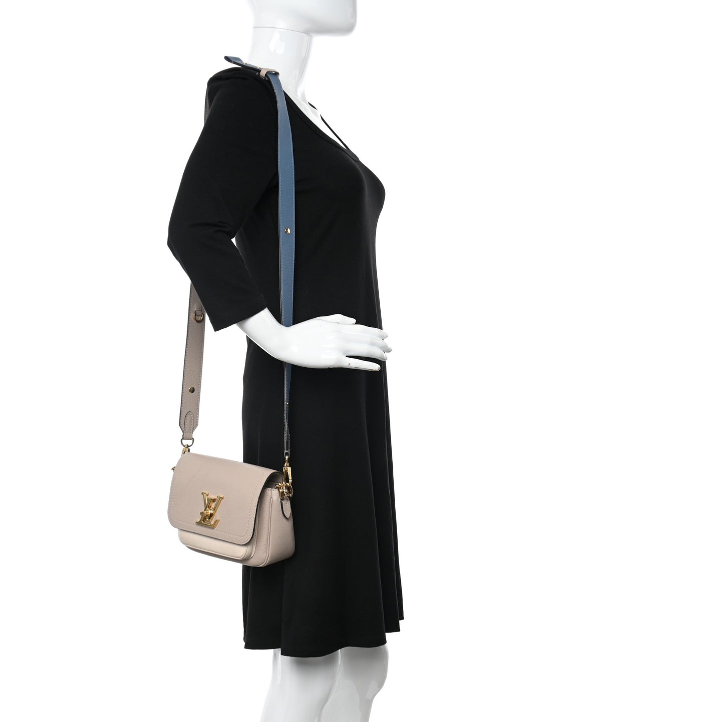 Grained Calfskin Lockme Tender Greige