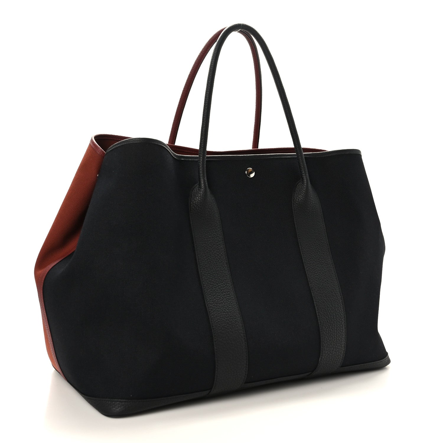 Hermes Toile Militaire Negonda Garden Party Voyage Colorblock 49 GM Black Rouge H 3 of 10