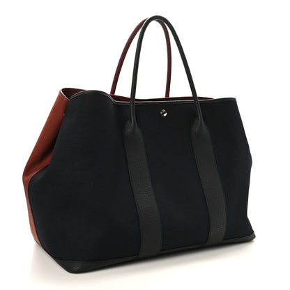 Hermes Toile Militaire Negonda Garden Party Voyage Colorblock 49 GM Black Rouge H 3 of 10