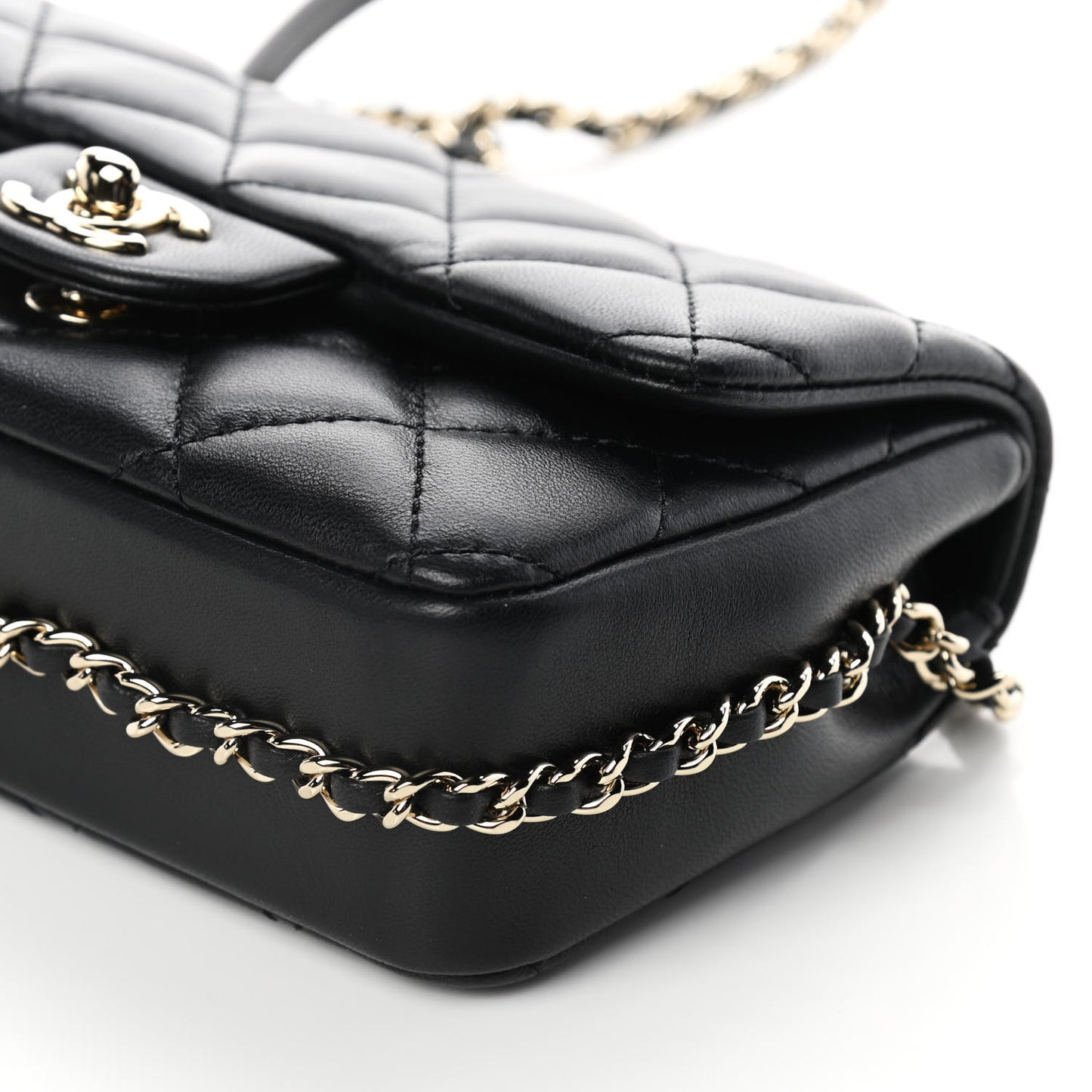 Lambskin Quilted Mini My Precious Flap Black