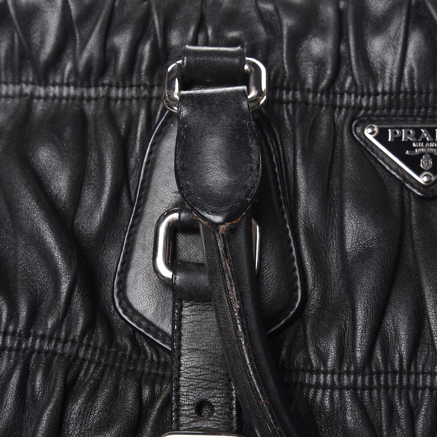Prada Nappa Gaufre Shopping Satchel Black 15 of 20