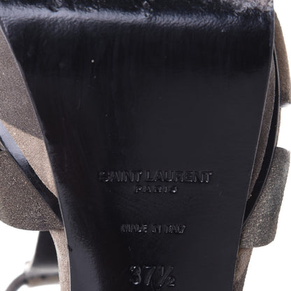 Saint Laurent Suede Camouflage Print Tribute 105 Platform Sandals 37.5 Green 9 of 10