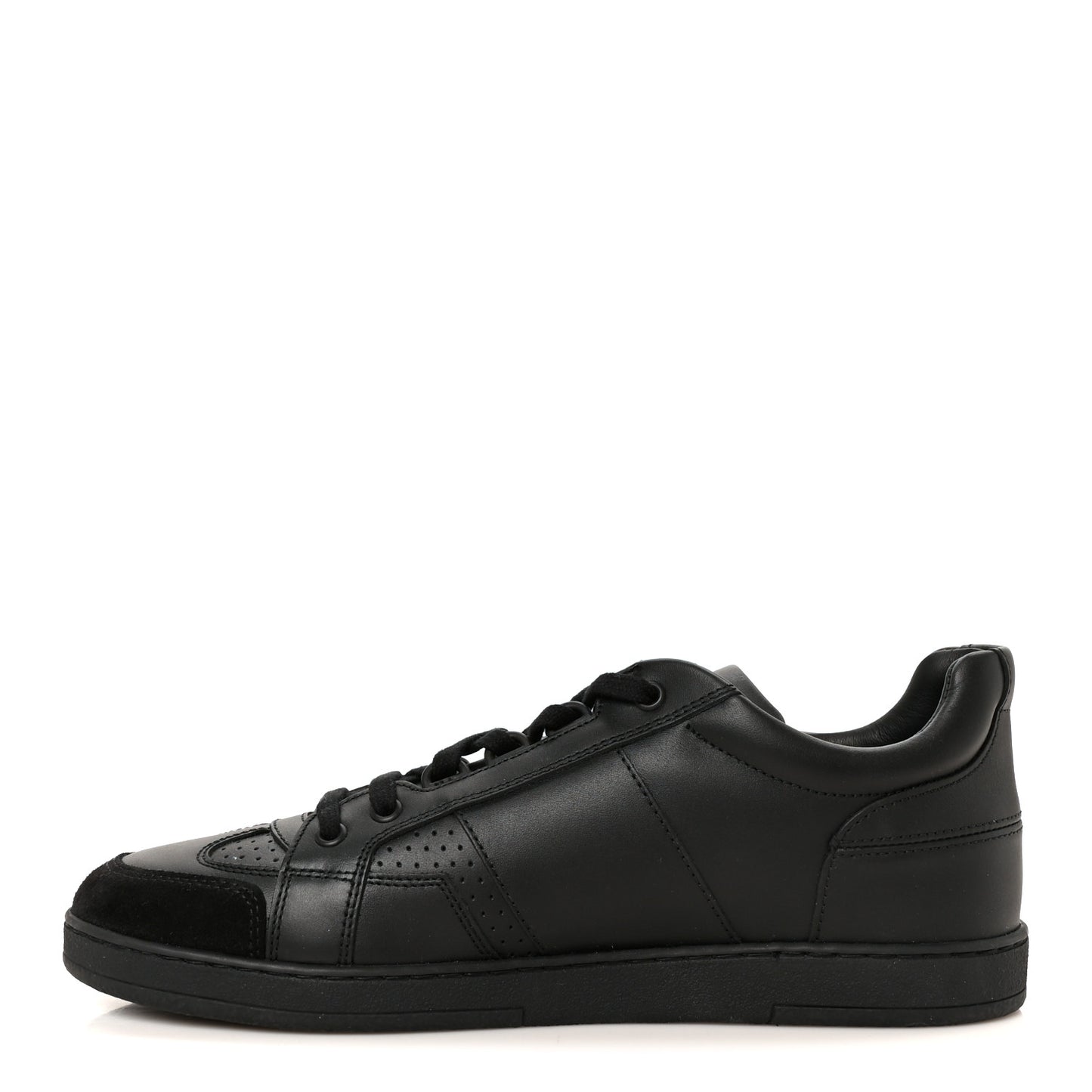 Calfskin Suede Logo Sneakers 39 Black