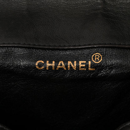 Chanel Lambskin Quilted Drawstring Backpack Black 6 of 10