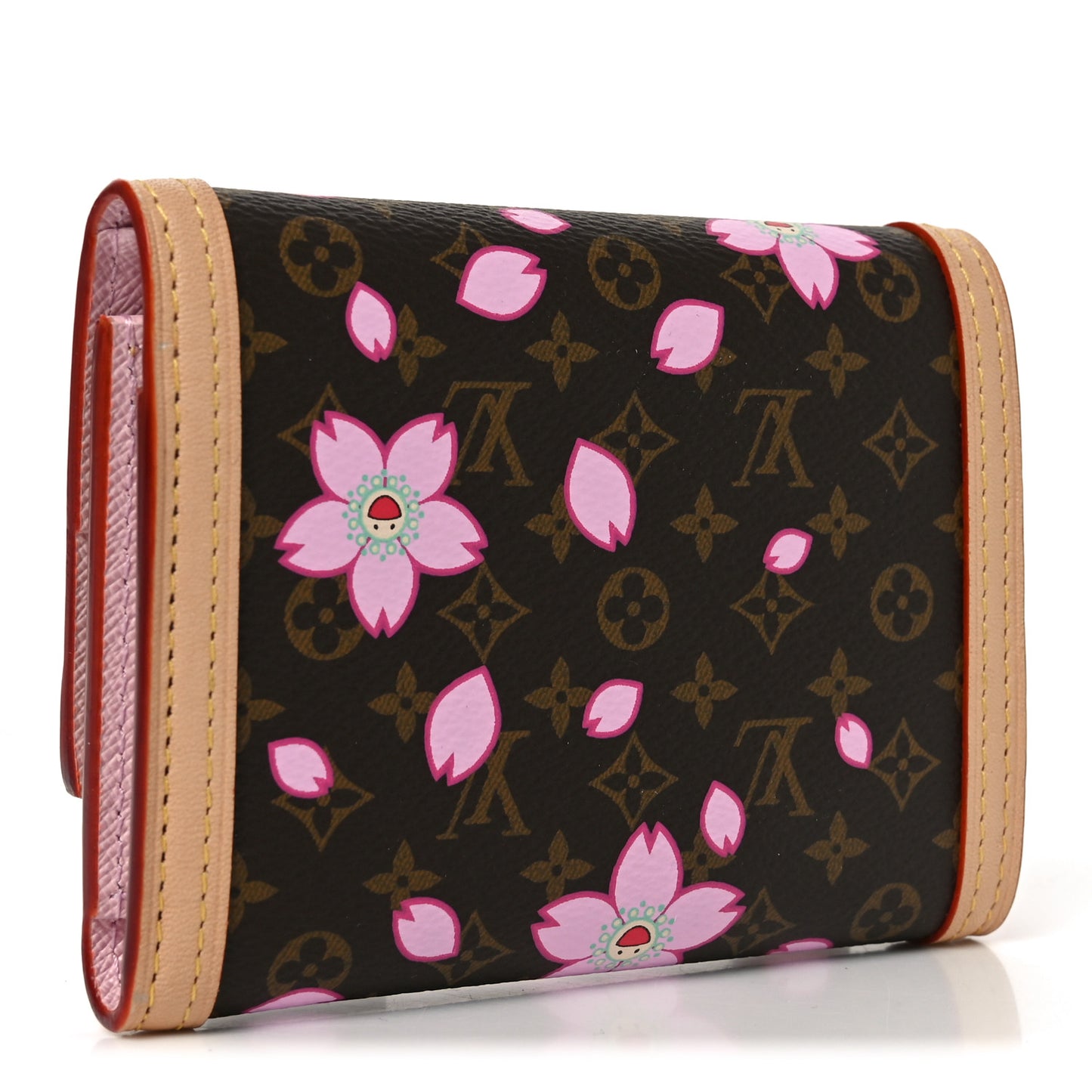 LV X TM Monogram Cherry Blossom Victorine Wallet Sakura Brown