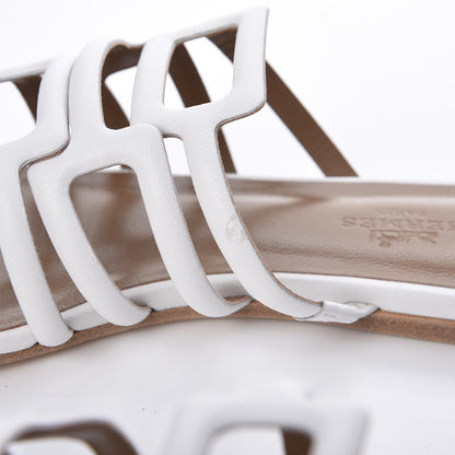 Hermes Nappa Calfskin Olympe Sandals 36 Blanc White 9 of 9