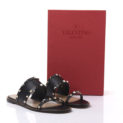 Valentino Garavani Nappa Rockstud Flat Sandals 38.5 Black 9 of 9