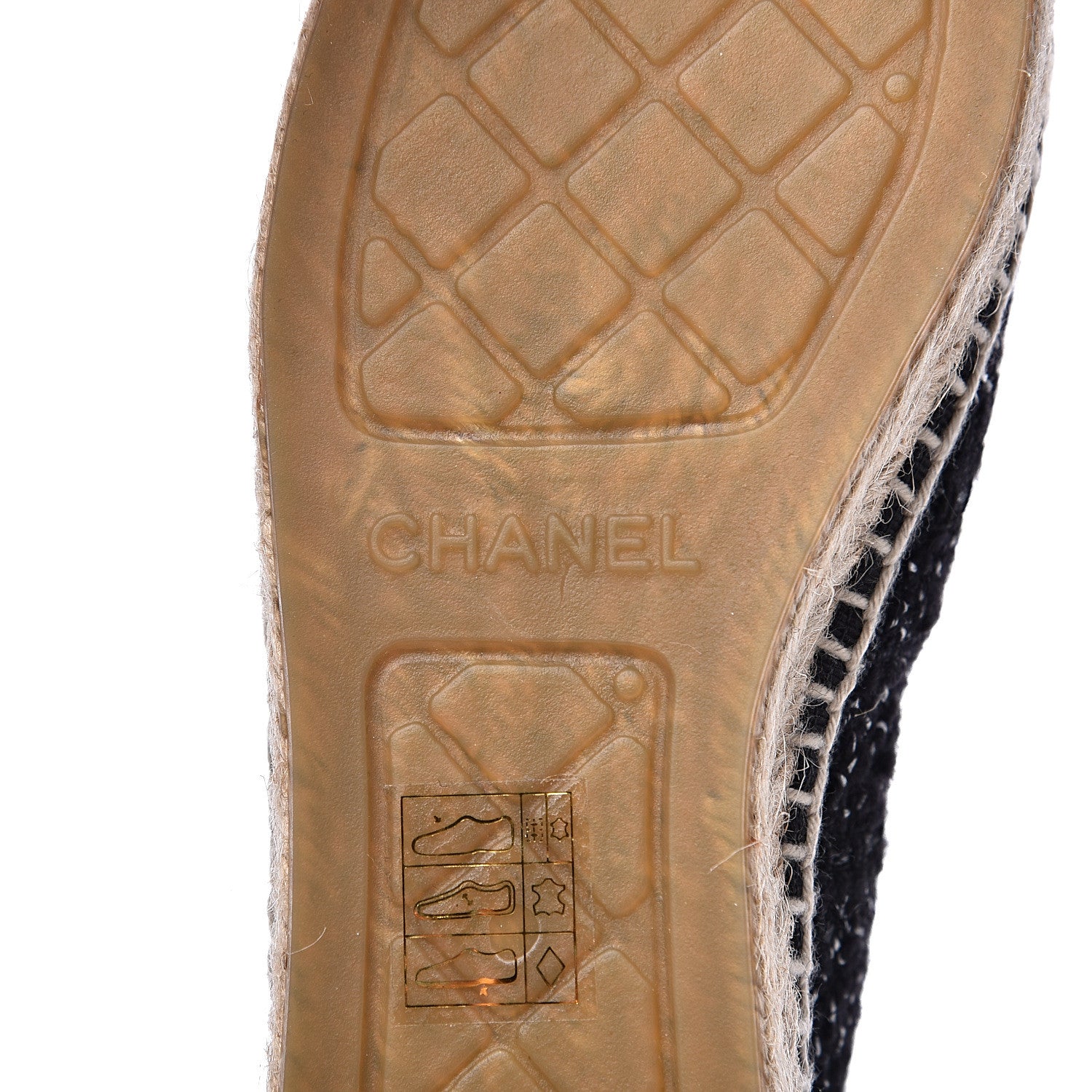 Chanel Metallic Tweed Lambskin CC Espadrilles 36 Black Silver 7 of 10