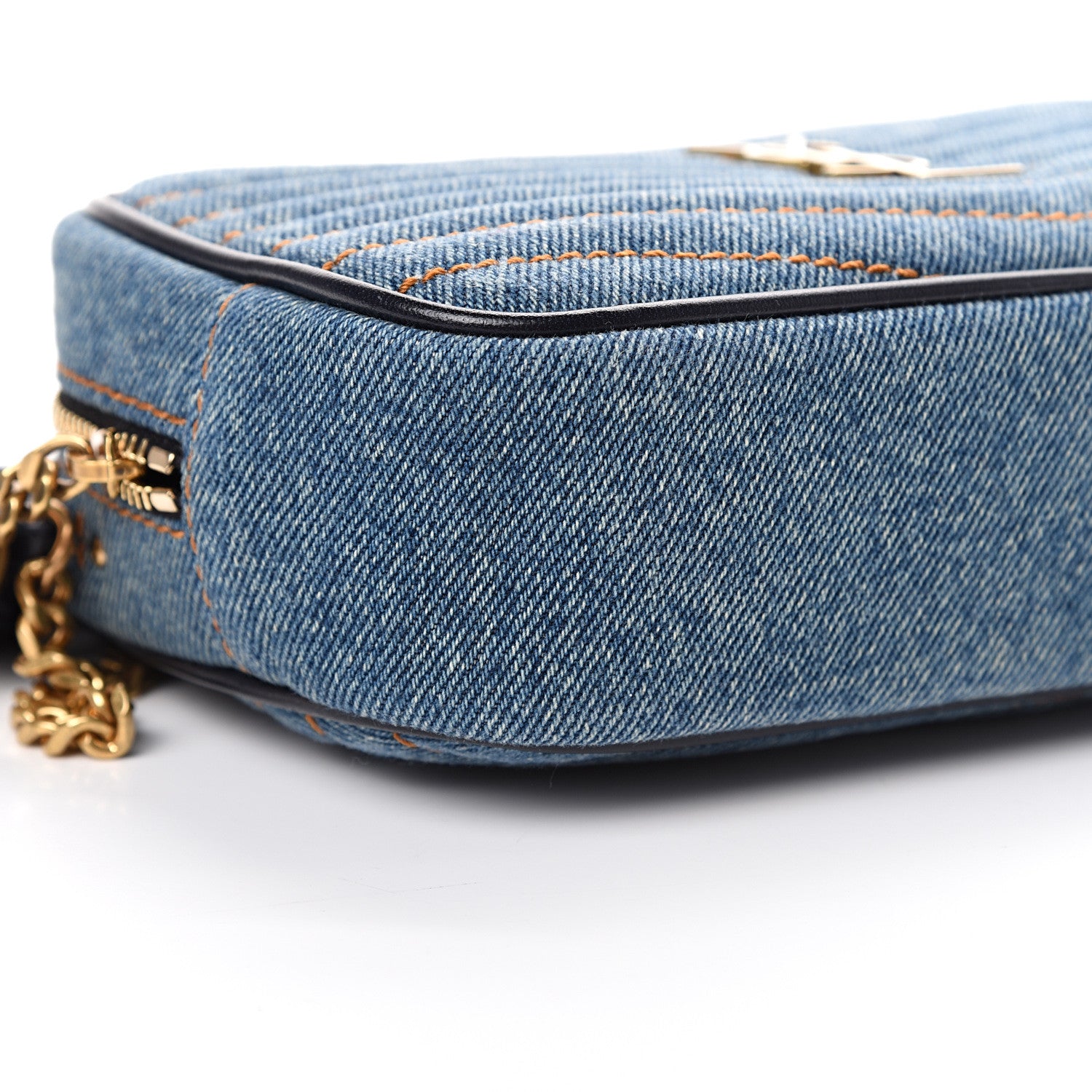 Saint Laurent Denim Matelasse Monogram Mini Lou Camera Bag California Blue 8 of 9