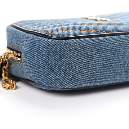Saint Laurent Denim Matelasse Monogram Mini Lou Camera Bag California Blue 8 of 9