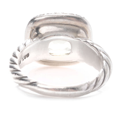 David Yurman Sterling Silver Diamond Citrine 10mm Noblesse Ring 49 5 6 of 7