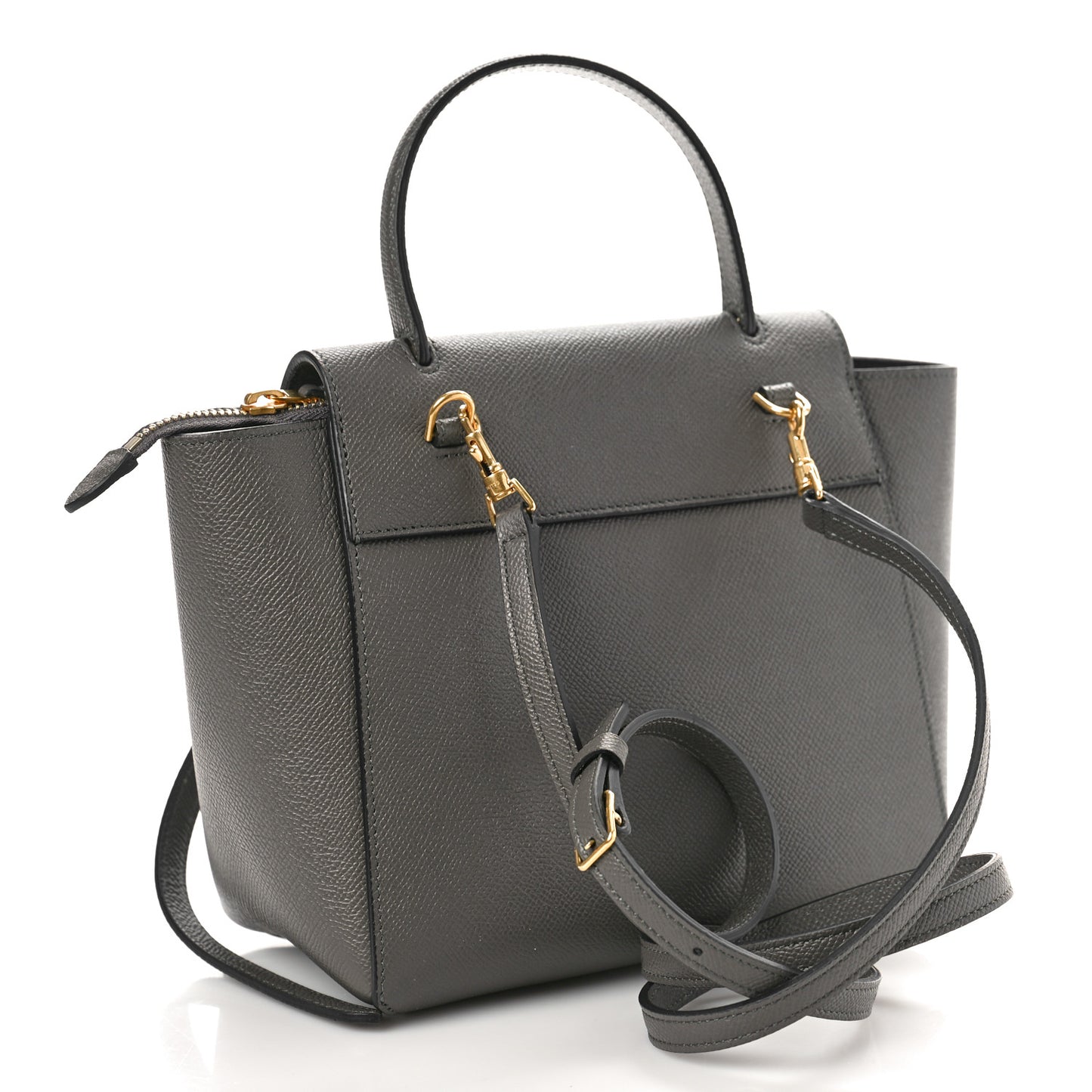 Grained Calfskin Nano Belt Bag Grey